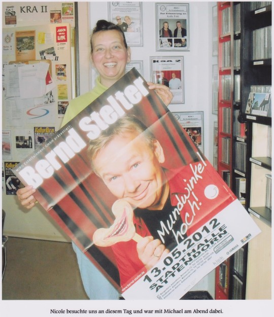 Nicole verloste mit uns Karten für Bernd Stelter 2012 Bild: KRA 2